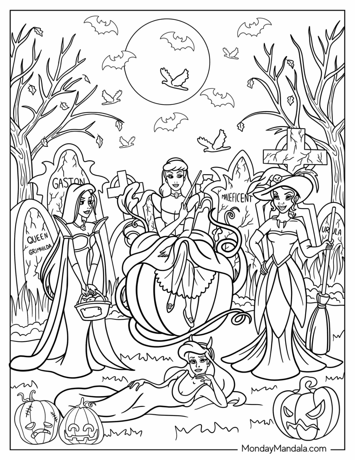 Disney halloween coloring pages free pdf printables