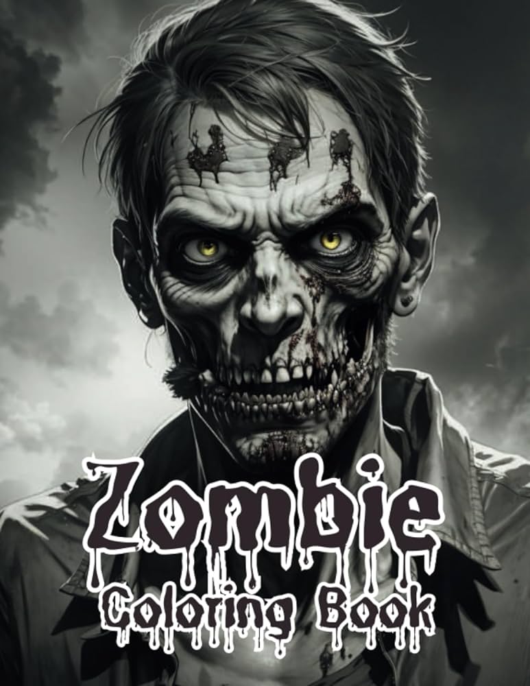 Zombie coloring book for adults a horror coloring book for adults teens women and men coloring pages of scary and creepy designs to provide relief activity