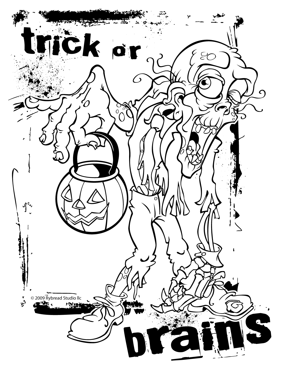 Free printable zombies coloring pages for kids