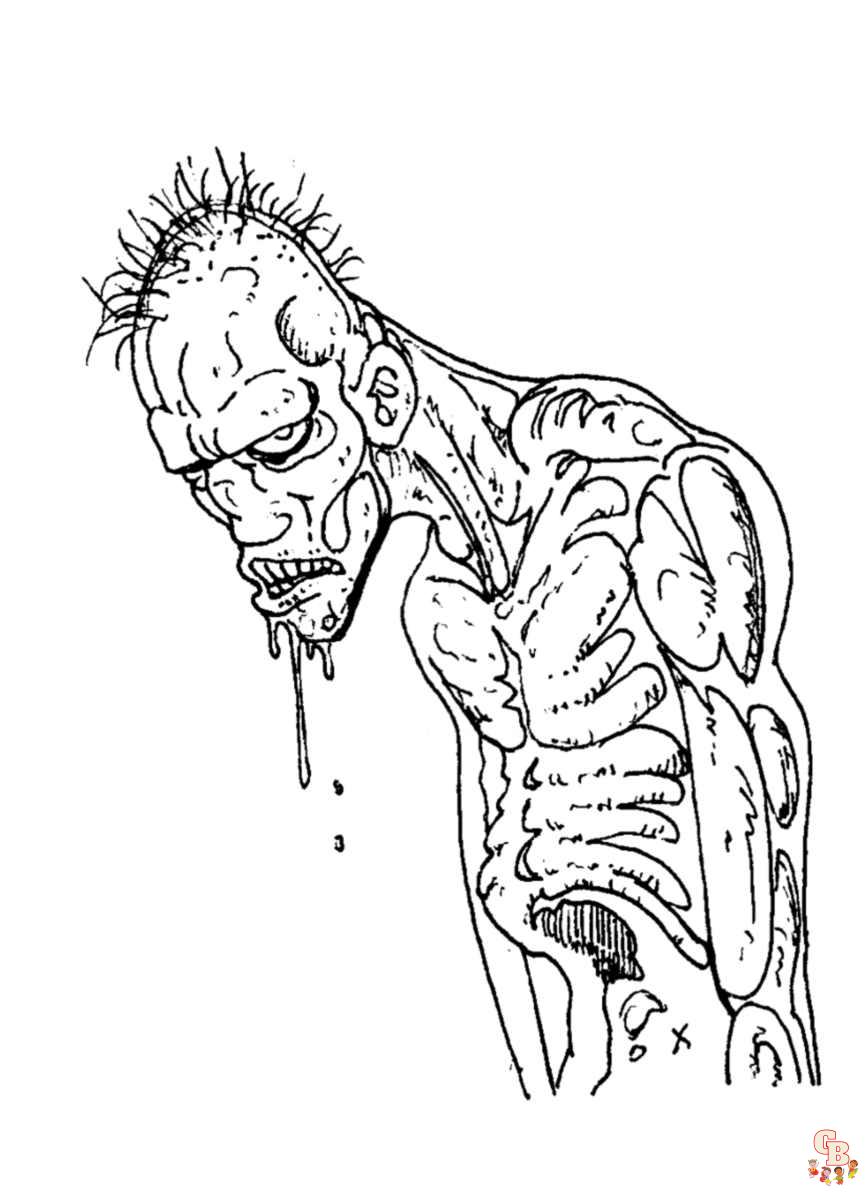 Printable zombies coloring pages free for kids and adults