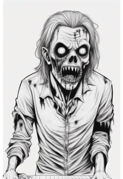 Halloween zombies woman coloring pages vol spooky printable art for adults