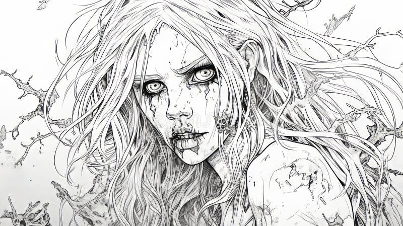 Zombie coloring adult stock illustrations â zombie coloring adult stock illustrations vectors clipart