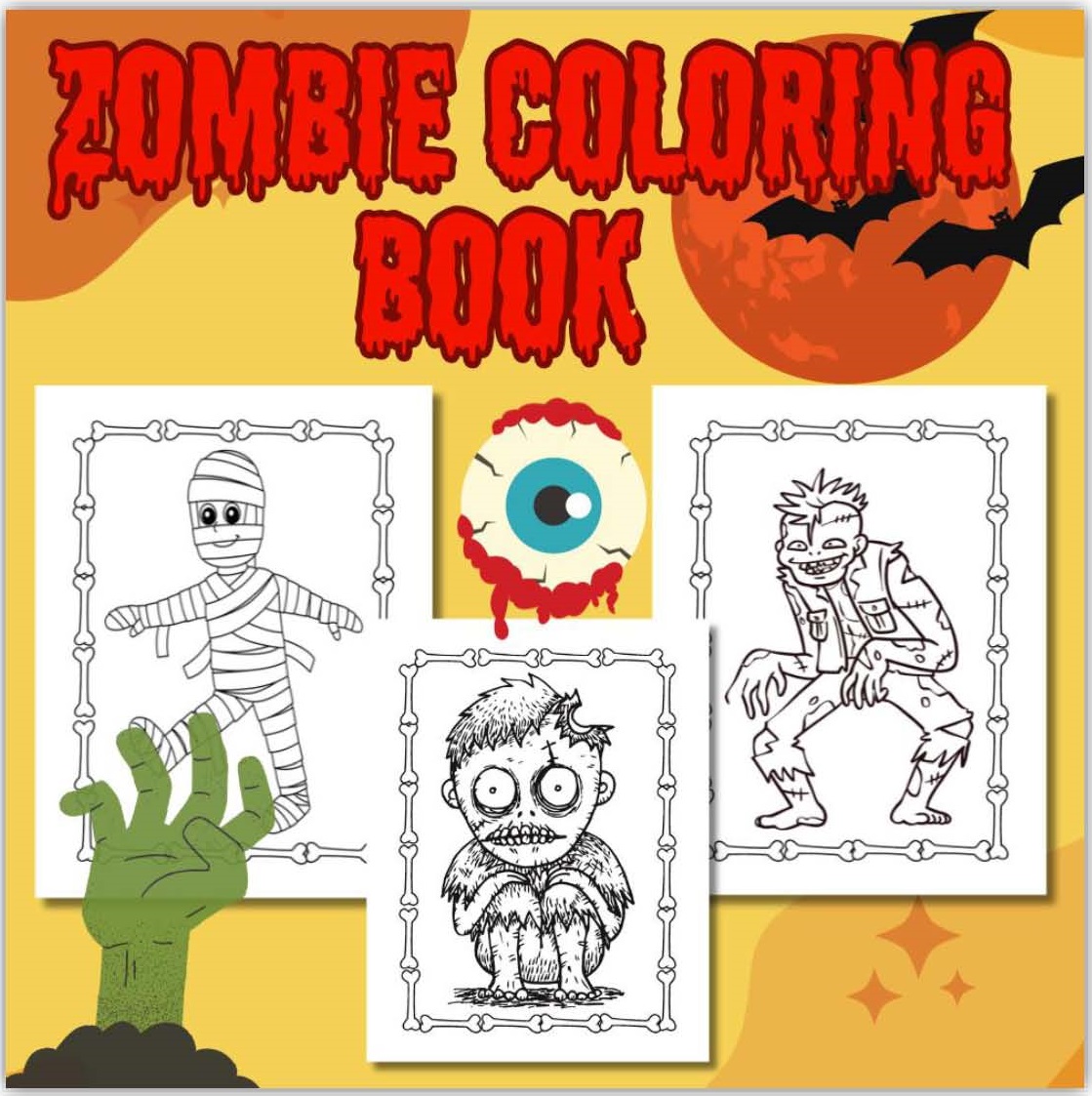 Zombie coloring book for kids a super halloween coloring pages for childrens made by teachers