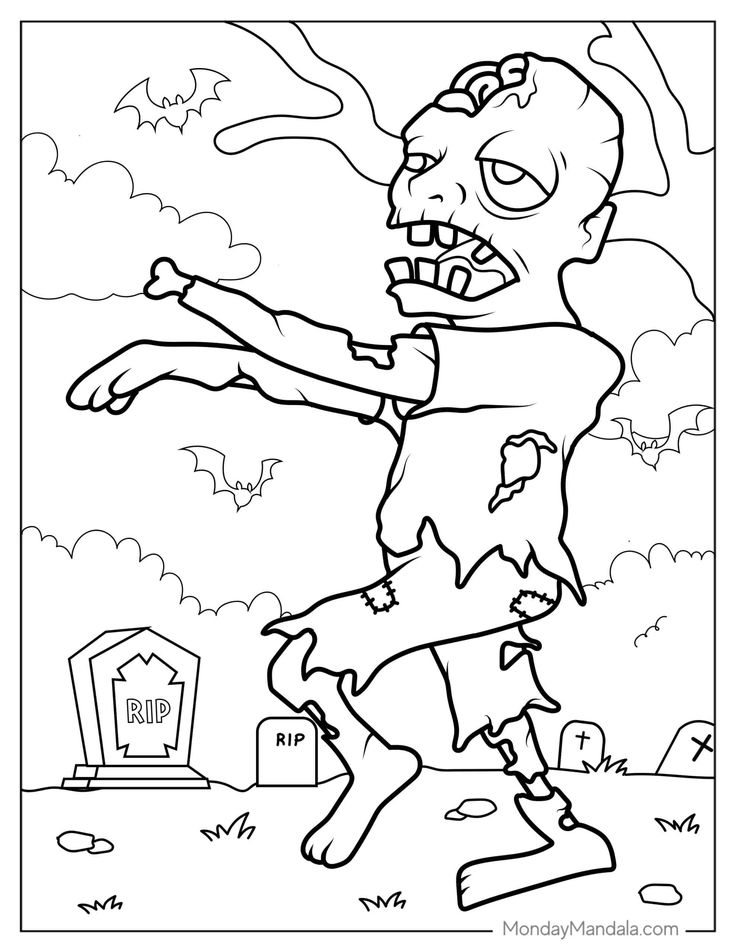 Zombie coloring pages free pdf printables adult coloring books printables coloring pages zombie christmas