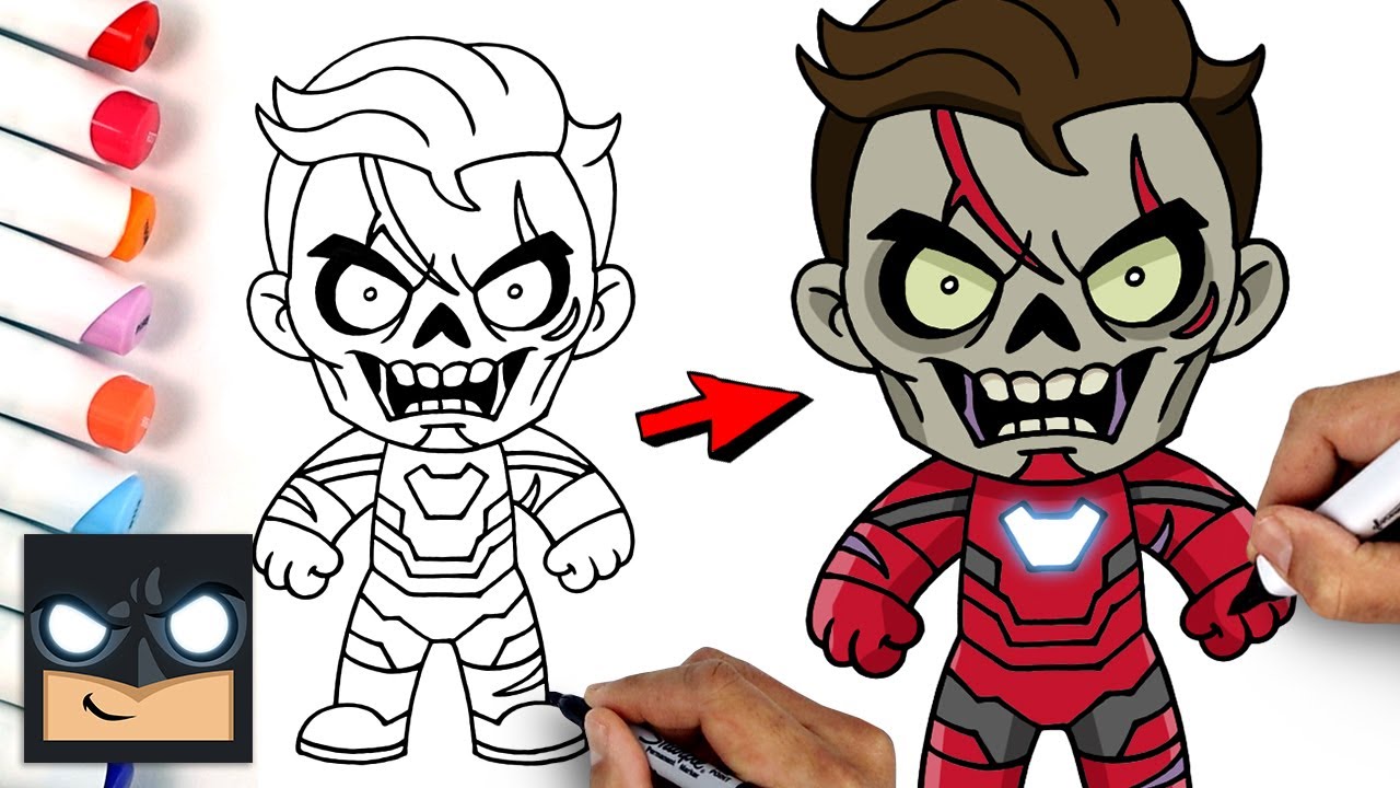 How to draw zombie ironman what if draw color