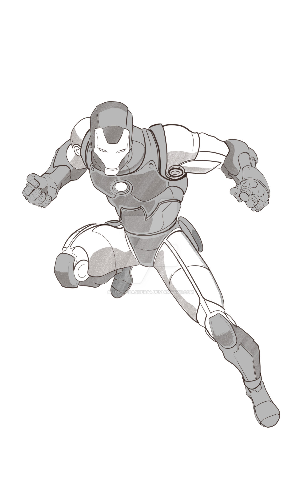 Iron man sketch by zombiebasher on