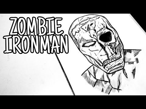 How to draw zombie iron man spider man