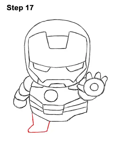 How to draw iron man mini