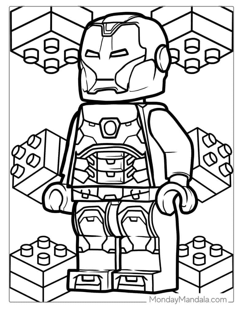 Iron man coloring pages free pdf printables