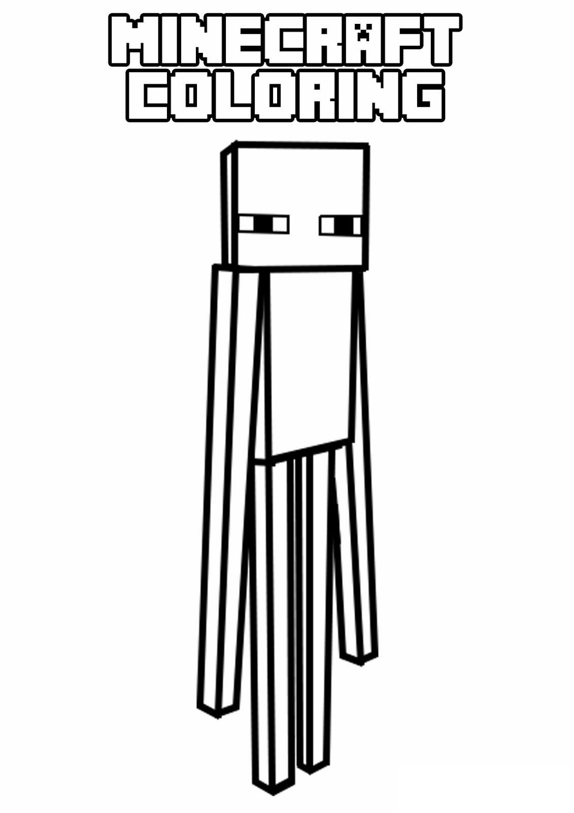 Kids under minecraft coloring pages