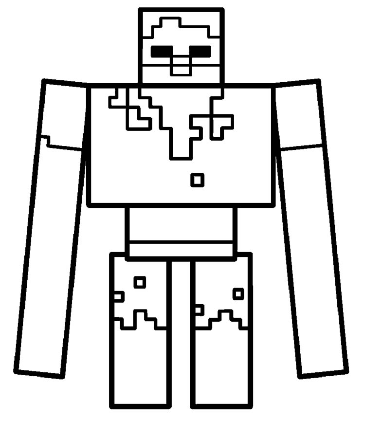 Minecraft mutant zombie coloring page â coloring