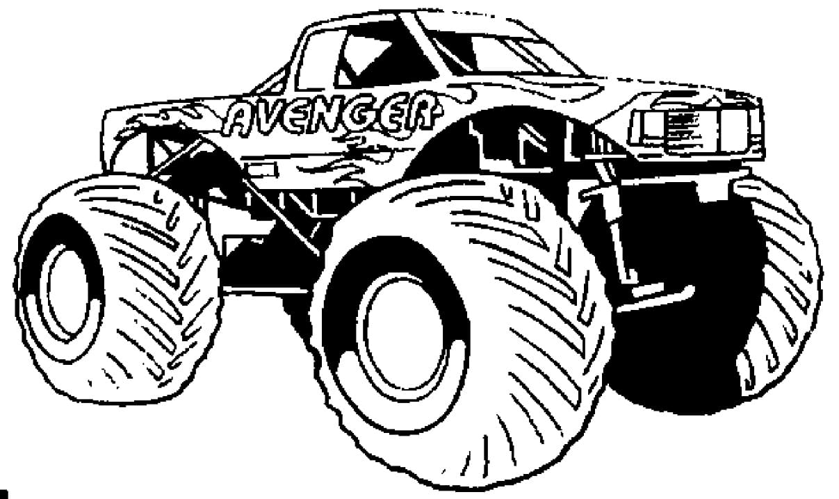 Huge monster truck coloring page