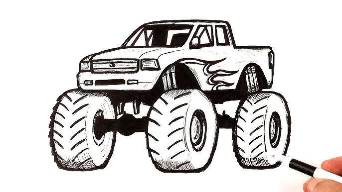 How to draw a zobie car onster truck drawing