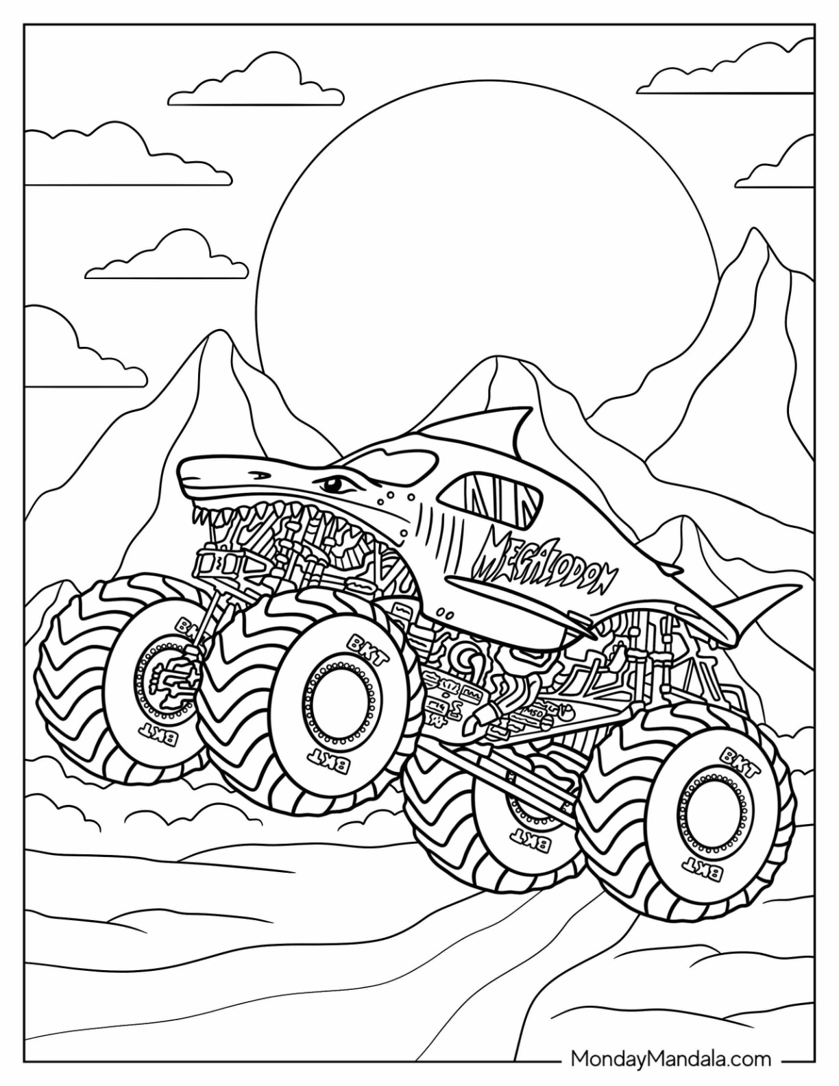 Monster jam coloring pages free pdf printables