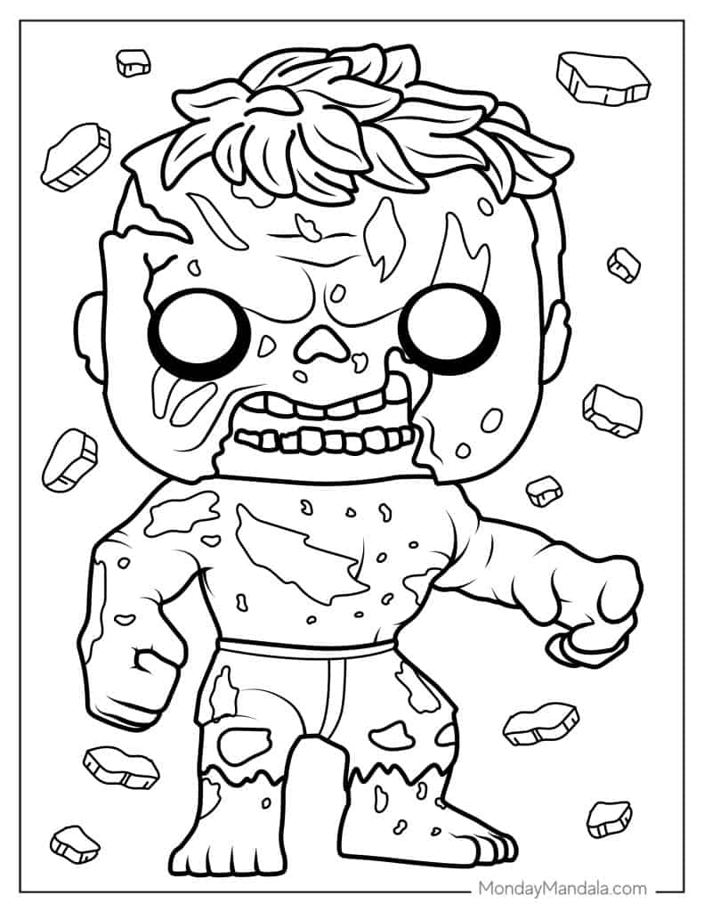 Zombie coloring pages free pdf printables