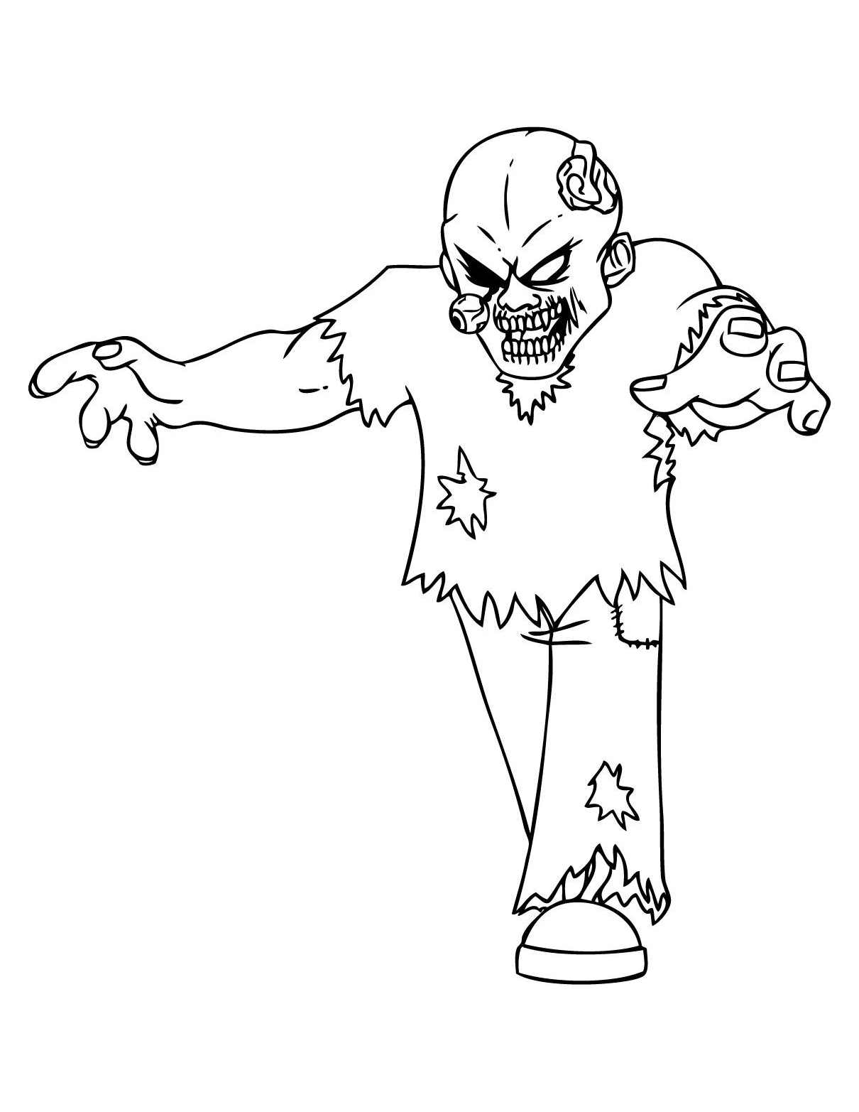 Free zombie drawing to print and color