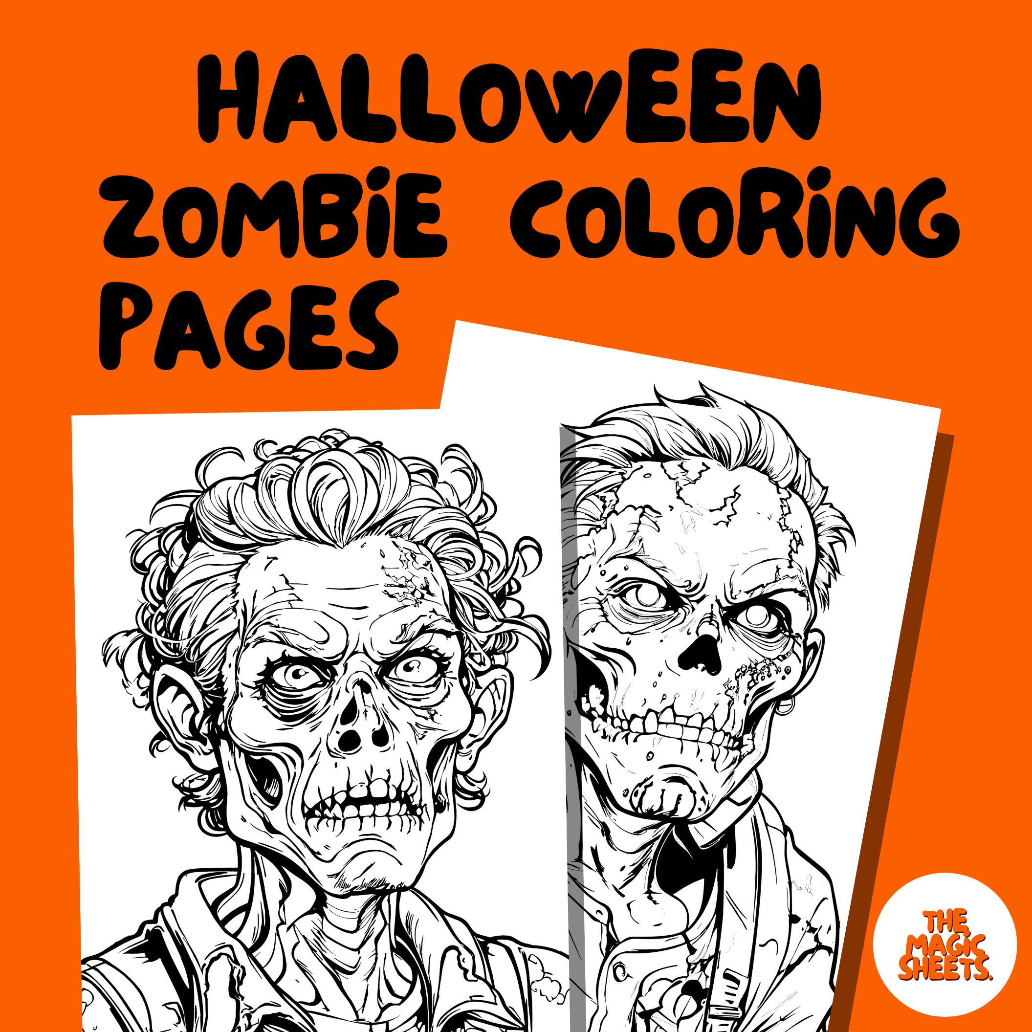 Halloween zombie coloring pages made by teachers