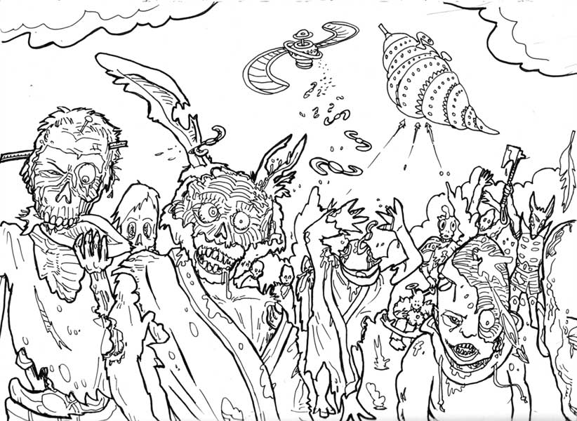 Free printable zombies coloring pages for kids