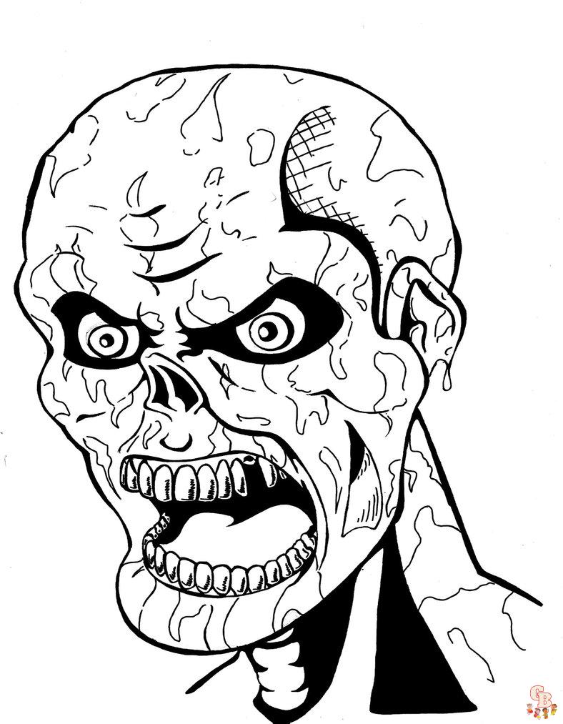 Printable zombies coloring pages free for kids and adults