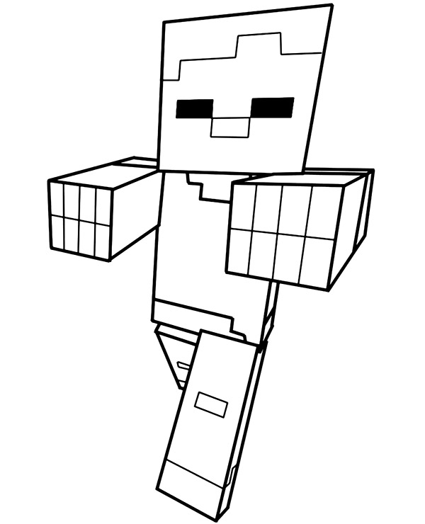 Minecraft zombie coloring page sheet