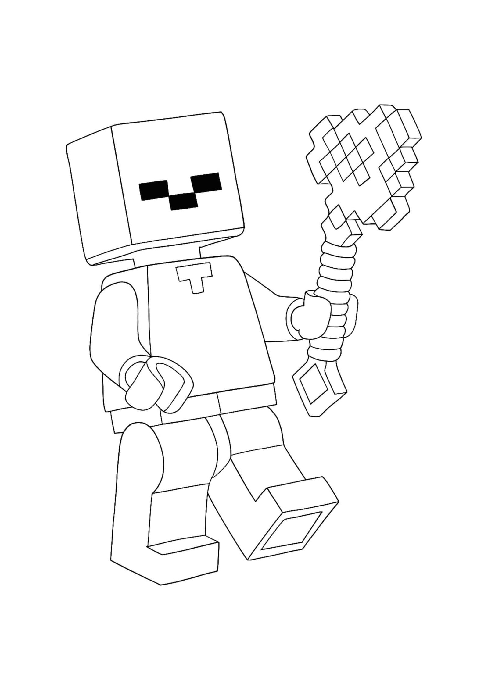 Minecraft lego zombie coloring pages