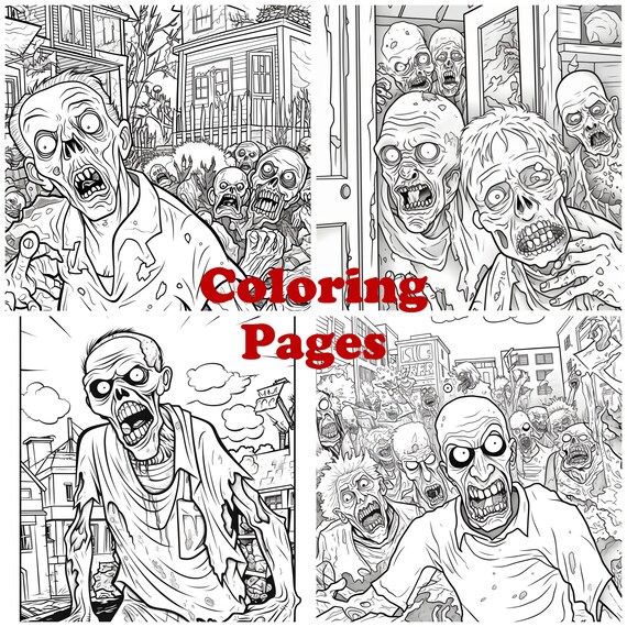 Zombie coloring pages zombie coloring sheets zombie coloring book undead apocalypse download now