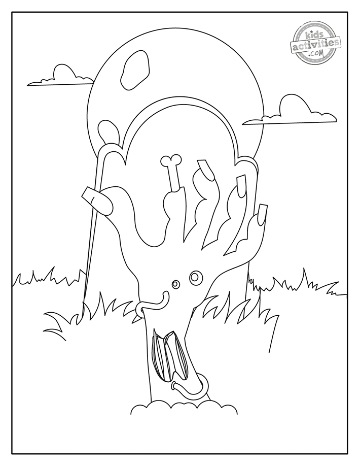 Spooky printable zombie coloring pages kids activities blog