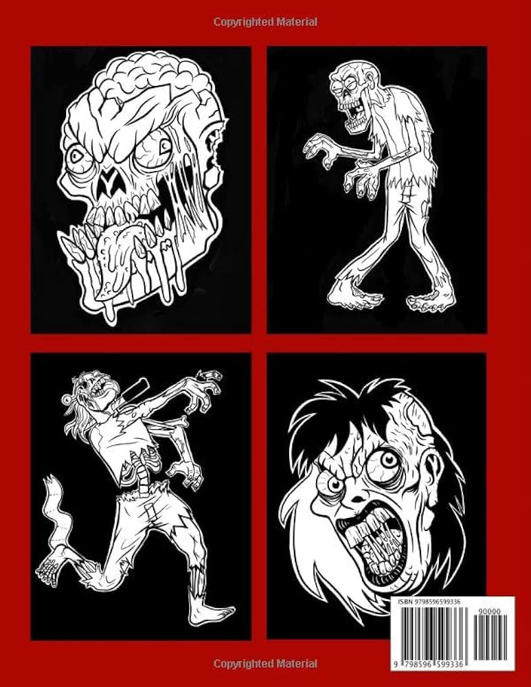 Crazy zombies coloring book black backround zombie coloring book for everyone adults teens and kids of all ages boys and girls press pui pui perez juan david books