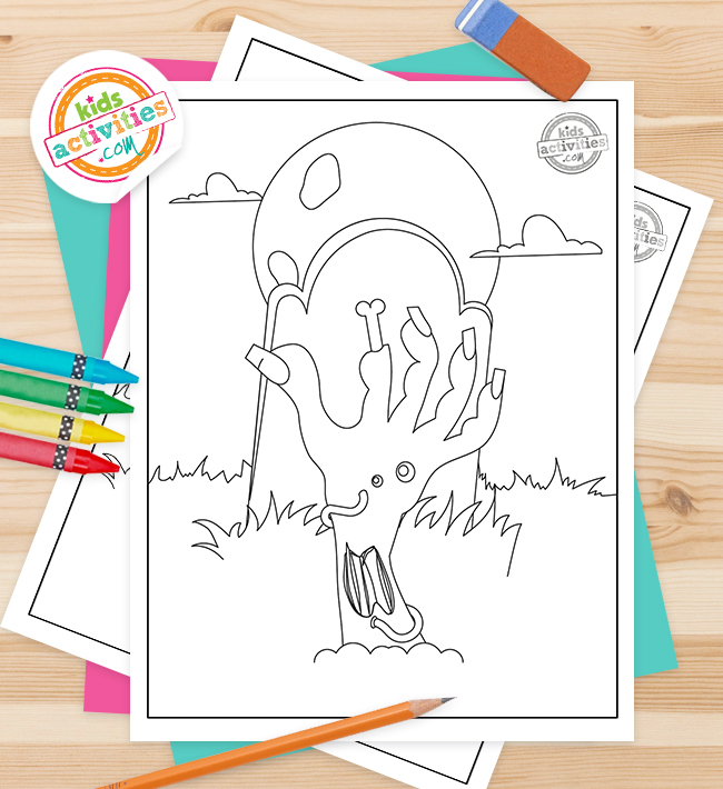 Spooky printable zombie coloring pages kids activities blog