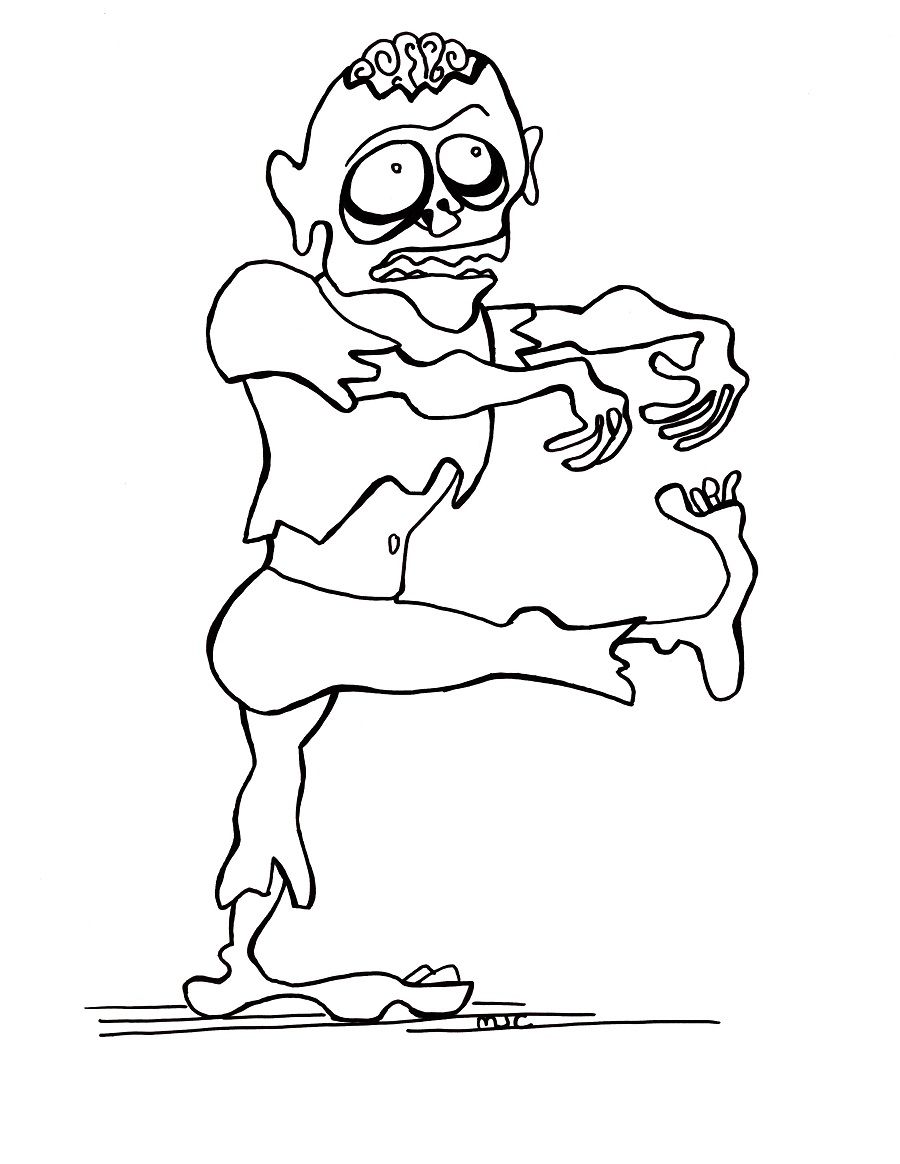 Free printable zombies coloring pages for kids