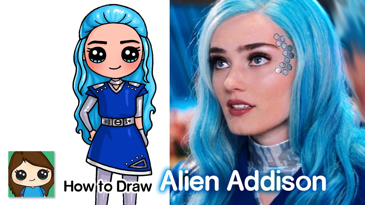 How to draw addison as an alien disney zombies