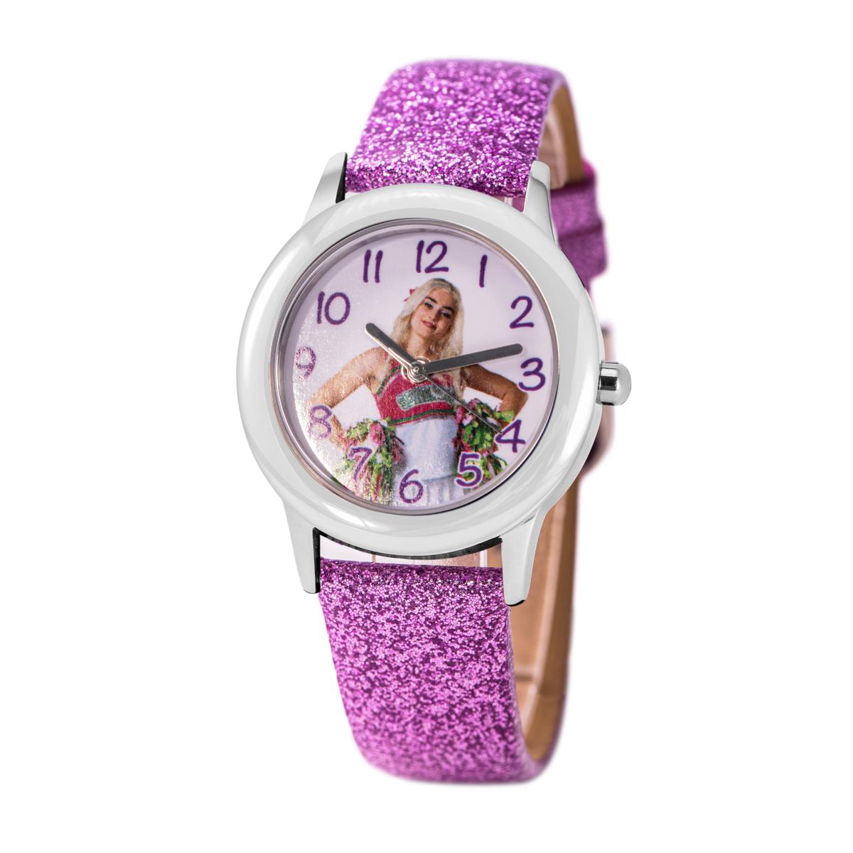 Disney zombies addison kids purple glitter strap watch