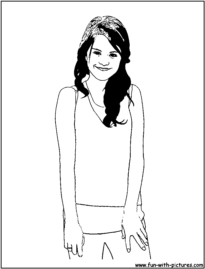 Selena gomez coloring page