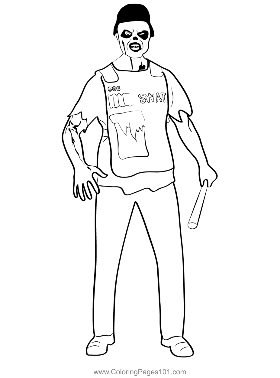 Zombie coloring page for kids