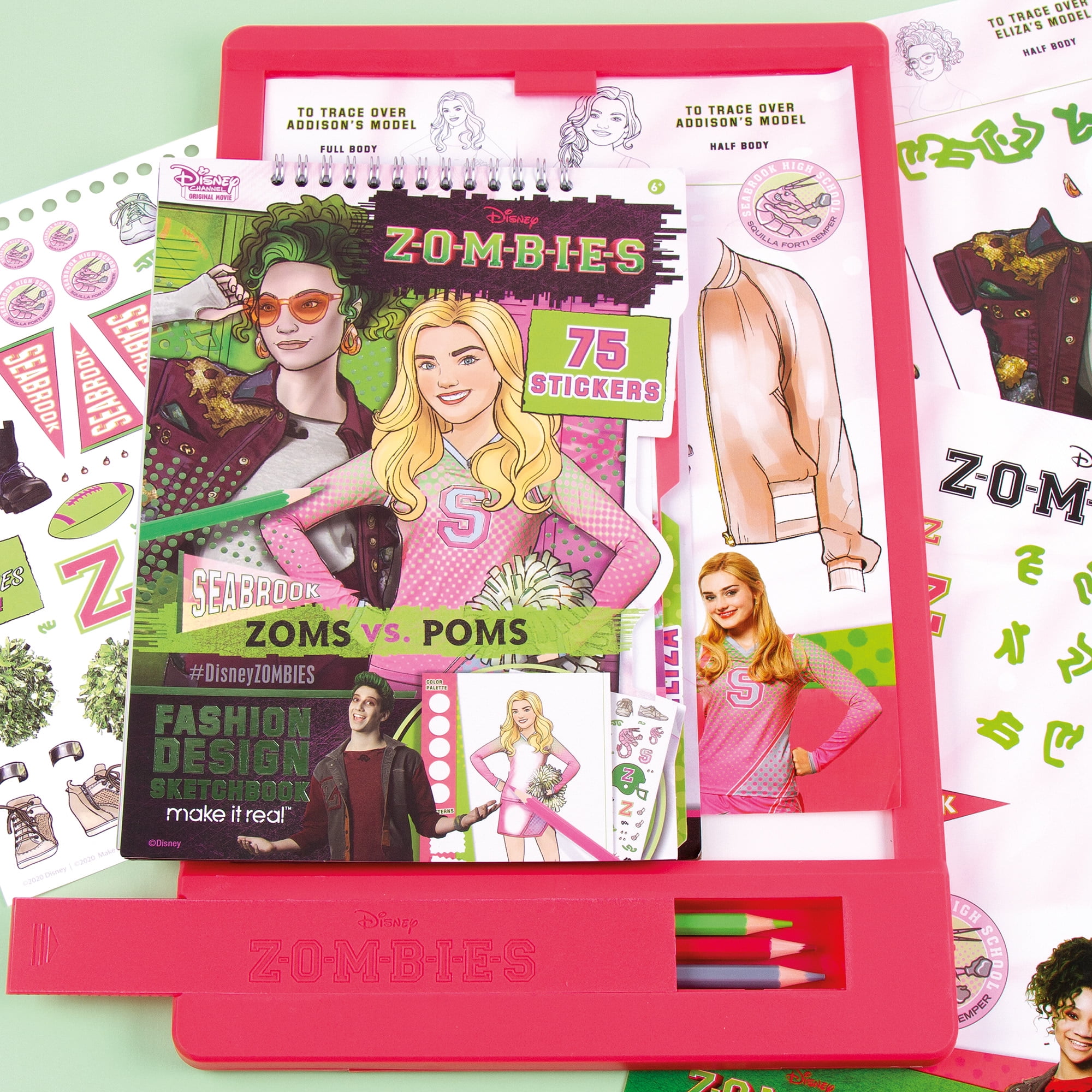 Disney zombies fashion design coloring tracing light table piece set