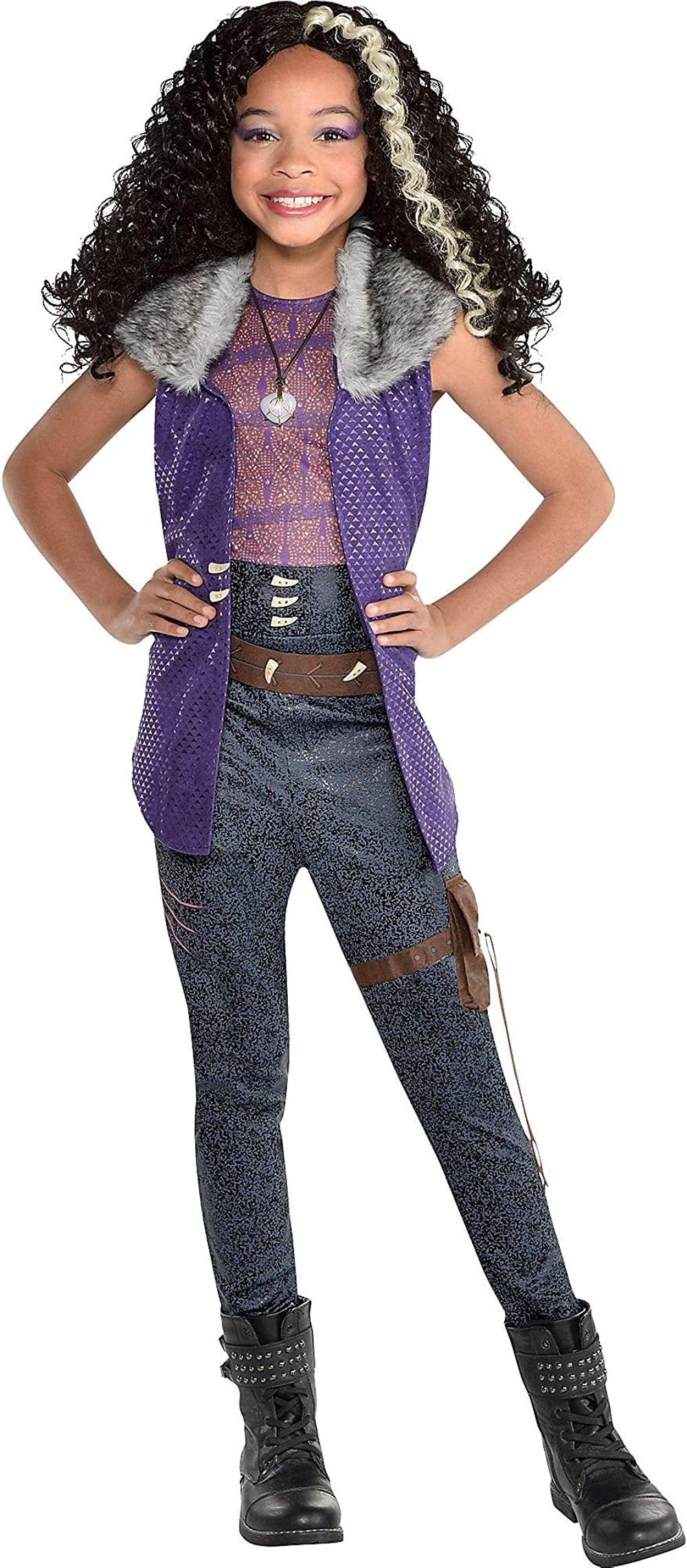 Party city willa halloween costume for girls disneys zombies large includes jumpsuit vest pouch and necklace