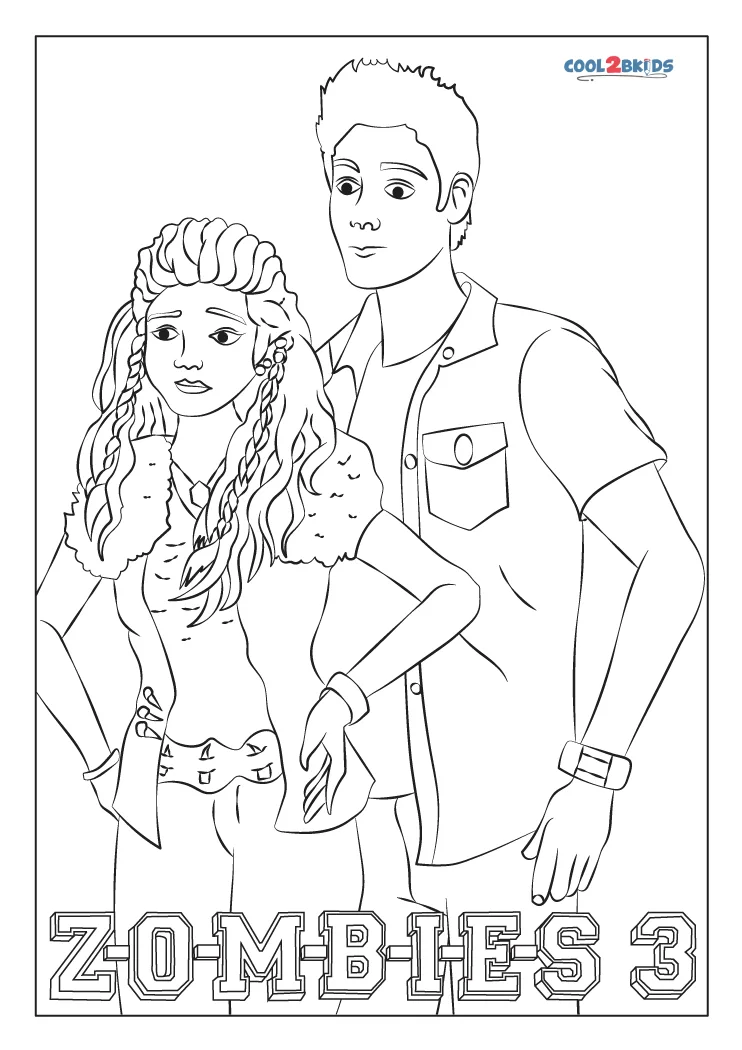 Free printable zombies coloring pages for kids