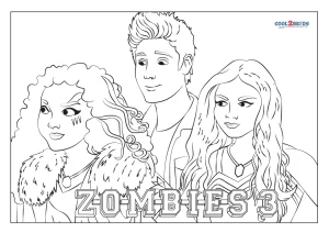 Free printable zombies coloring pages for kids