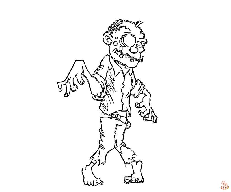 Printable zombies coloring pages free for kids and adults