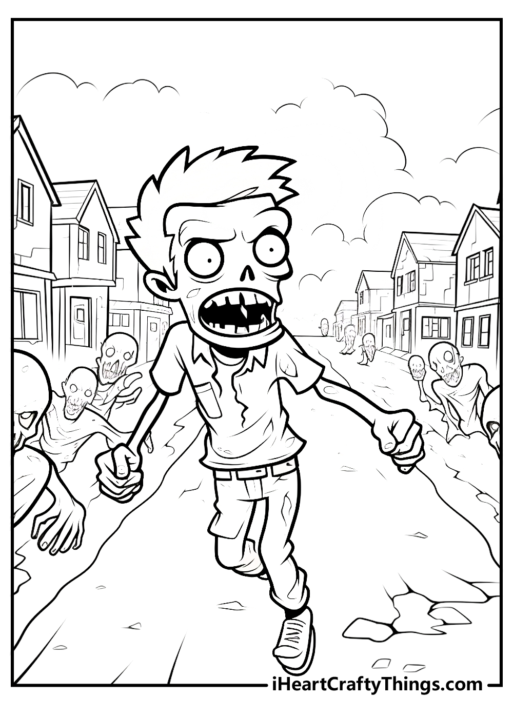 Zombie coloring pages free printables