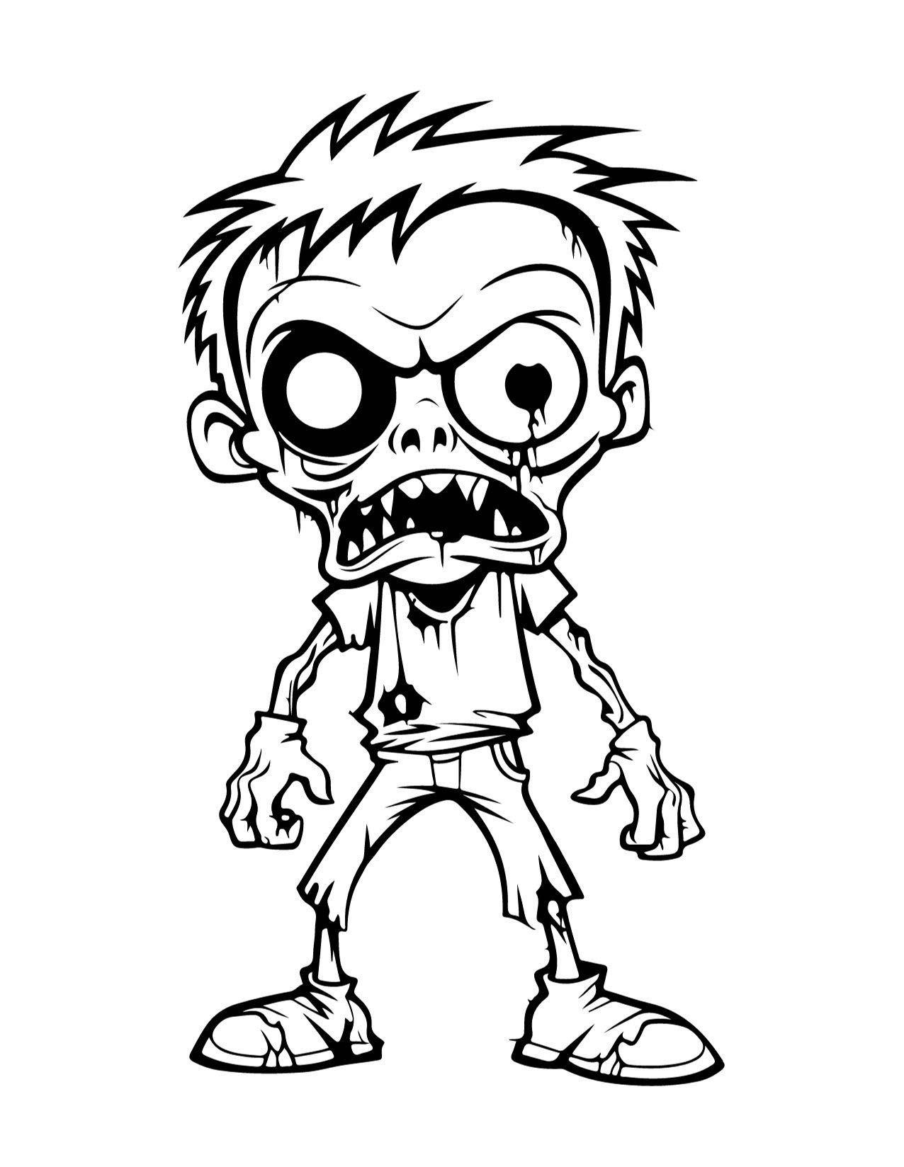 Captivating zombie coloring pages for kids and adults