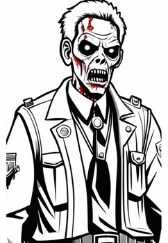 Halloween zombies coloring pages vol spooky printable art for kids and adults