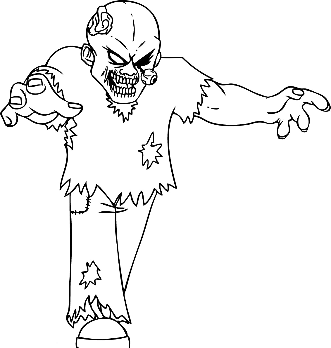 Free printable zombies coloring pages for kids