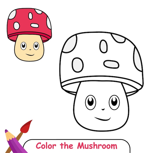 Premium vector coloring book for kids mushroom vector graphics