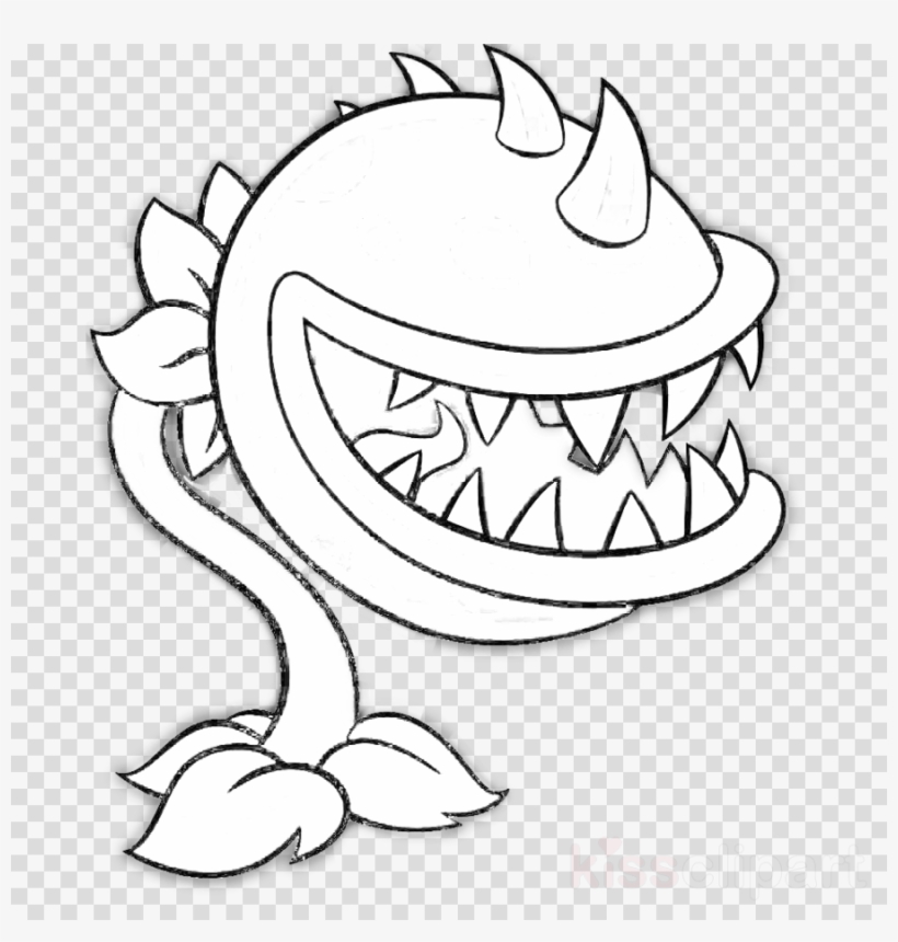 Plants vs zombies chomper coloring pages clipart plants