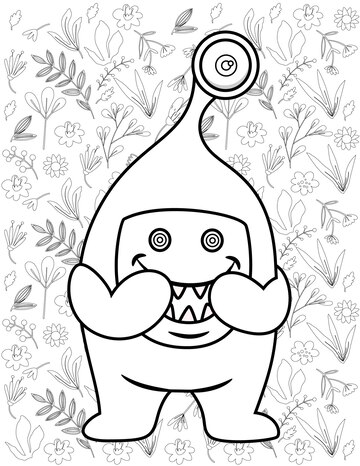 Premium vector monster coloring page monster vector monster white and black monster coloring for kids