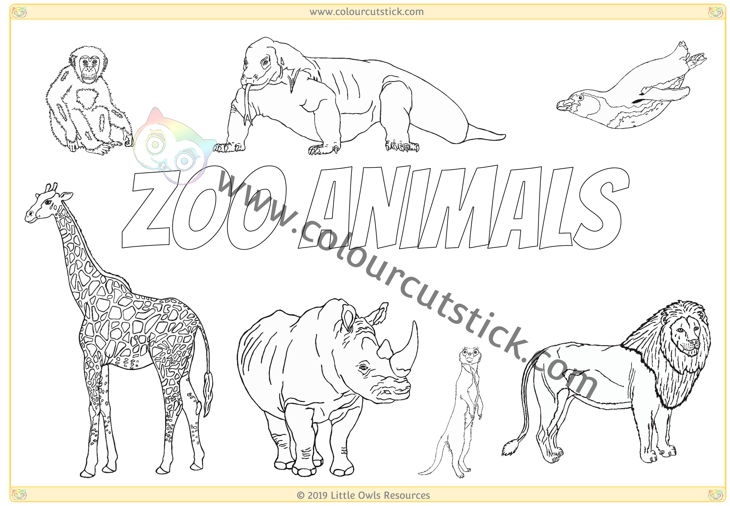 Free zoo animals colouringcoloring pages