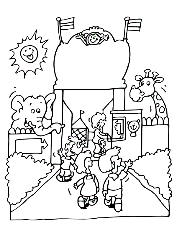 Zoo animals coloring pages