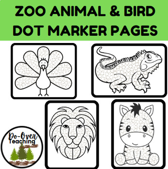 Zoo animal bird dot marker printable coloring pages by do