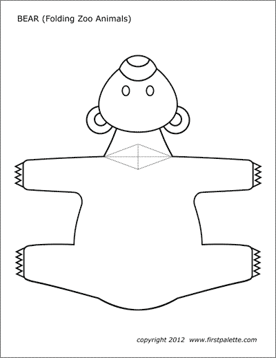 Folding zoo animal templates free printable templates coloring pages